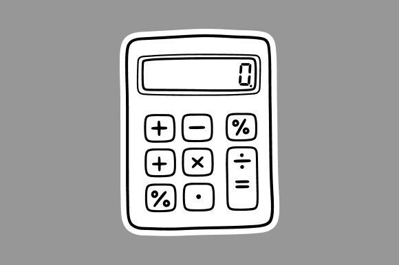Calculator Clipart Line Art for Creative Projects