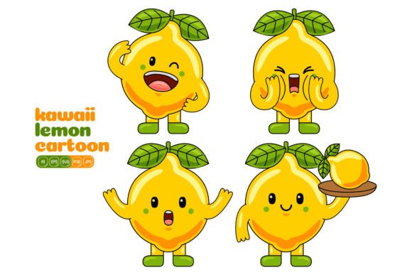 Cute Lemon Mascot Vector Pack 03: Fresh Graphics for Modern Illustrations