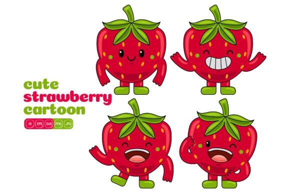 Cute Strawberry Mascot Vector Pack 02: Graphics & Illustrations Review