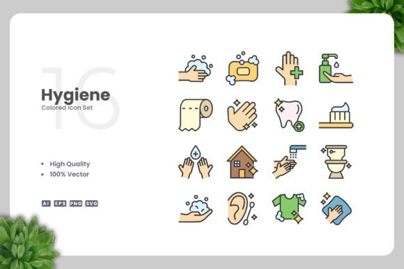 Hygiene Colored Icons: Essential Graphics for Local Branding