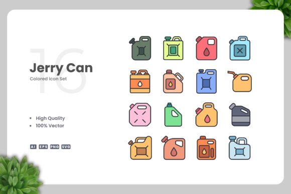 Jerry Can Colored Icons: A Practical Review for Graphics and Icons Sellers
