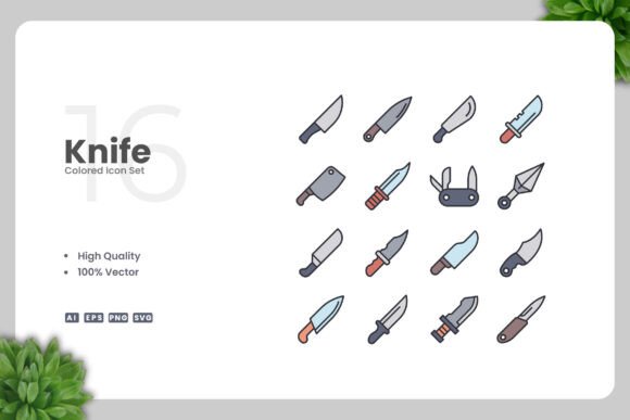 Knife Colored Icons Review: Graphics for Modern Branding