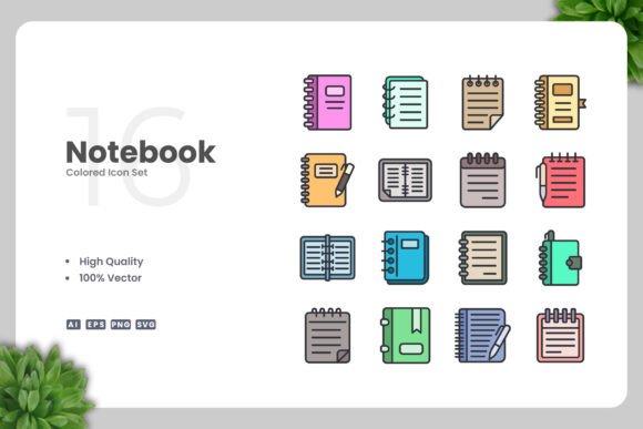 Notebook Colored Icons: A Review of Modern Graphics and Icons