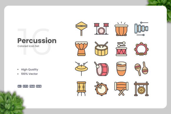 Percussion Colored Icons: Vibrant Graphics for Local Branding