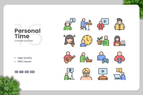 Personal Time Colored Icons Review for Graphics and Icons