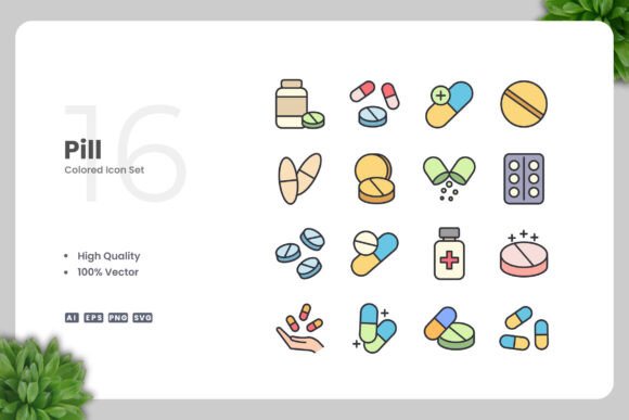 Pill Colored Icons: Essential Graphics and Icons for Modern Design