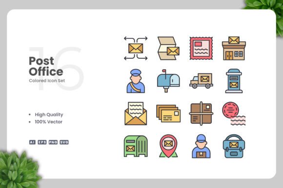 Post Office Colored Icons: A Designer's Review of Essential Graphics