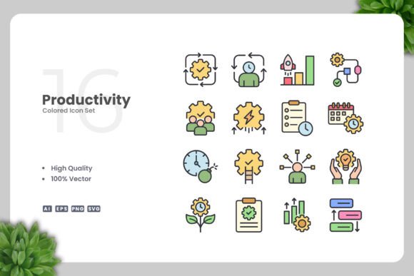 Productivity Colored Icons: A Review for Graphics Sellers