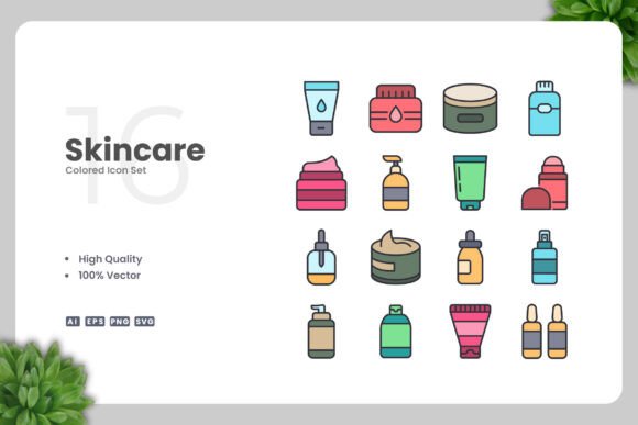 Skincare Colored Icons: A Graphic Design Asset Review