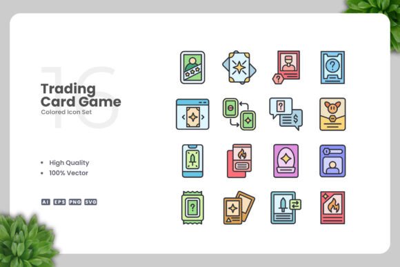 Trading Card Game Colored Icons: A Designer's Stitch Test