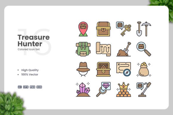 Treasure Hunter Colored Icons: A Designer's Review