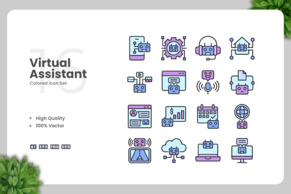 Virtual Assistant Colored Icons: A Designer's Review