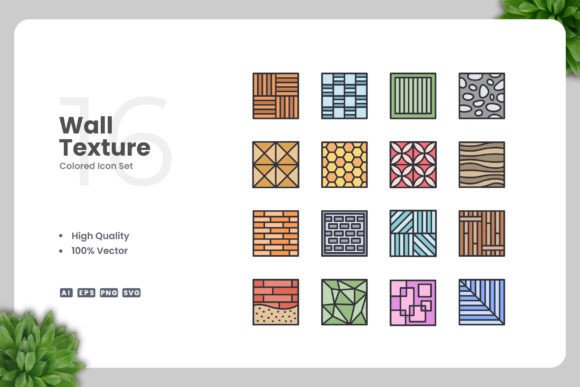 Wall Texture Colored Icons for Small Business Branding
