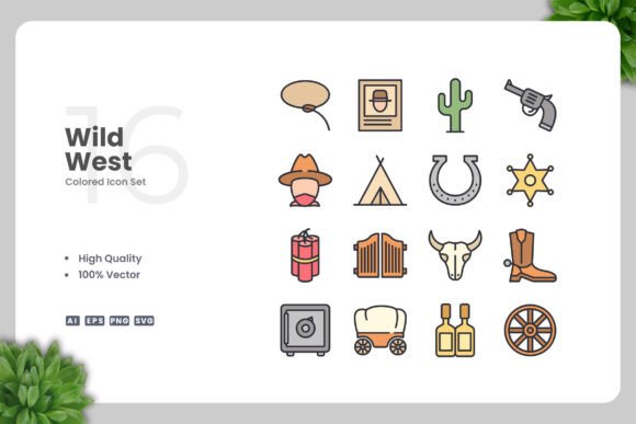 Wild West Colored Icons Review for Embroidery Projects